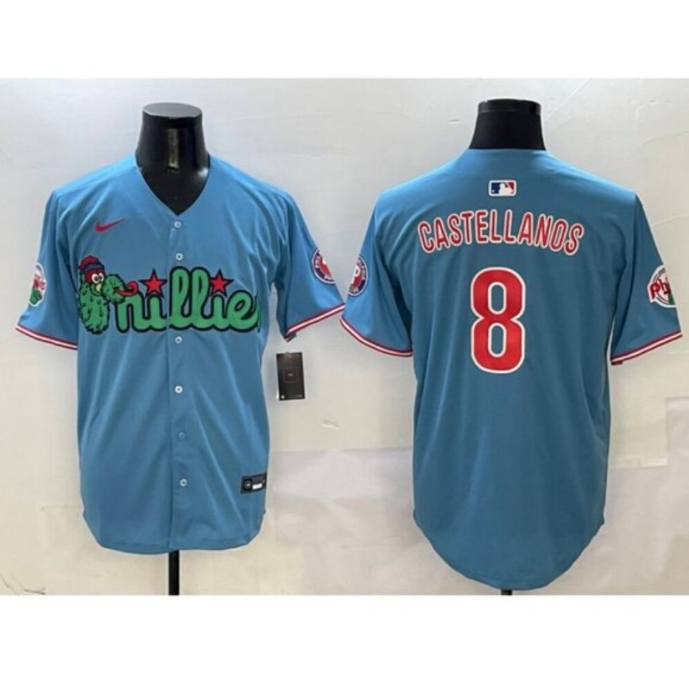 Youths Kids Mens  Nick Castellanos Jersey Stitched Blue